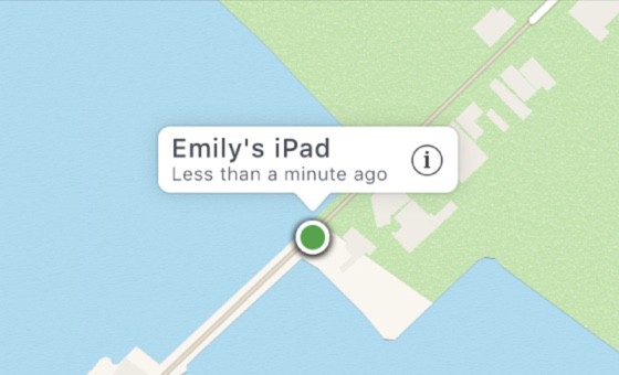 A localização exata do Buscar iPhone é determinada pelo ponto verde 